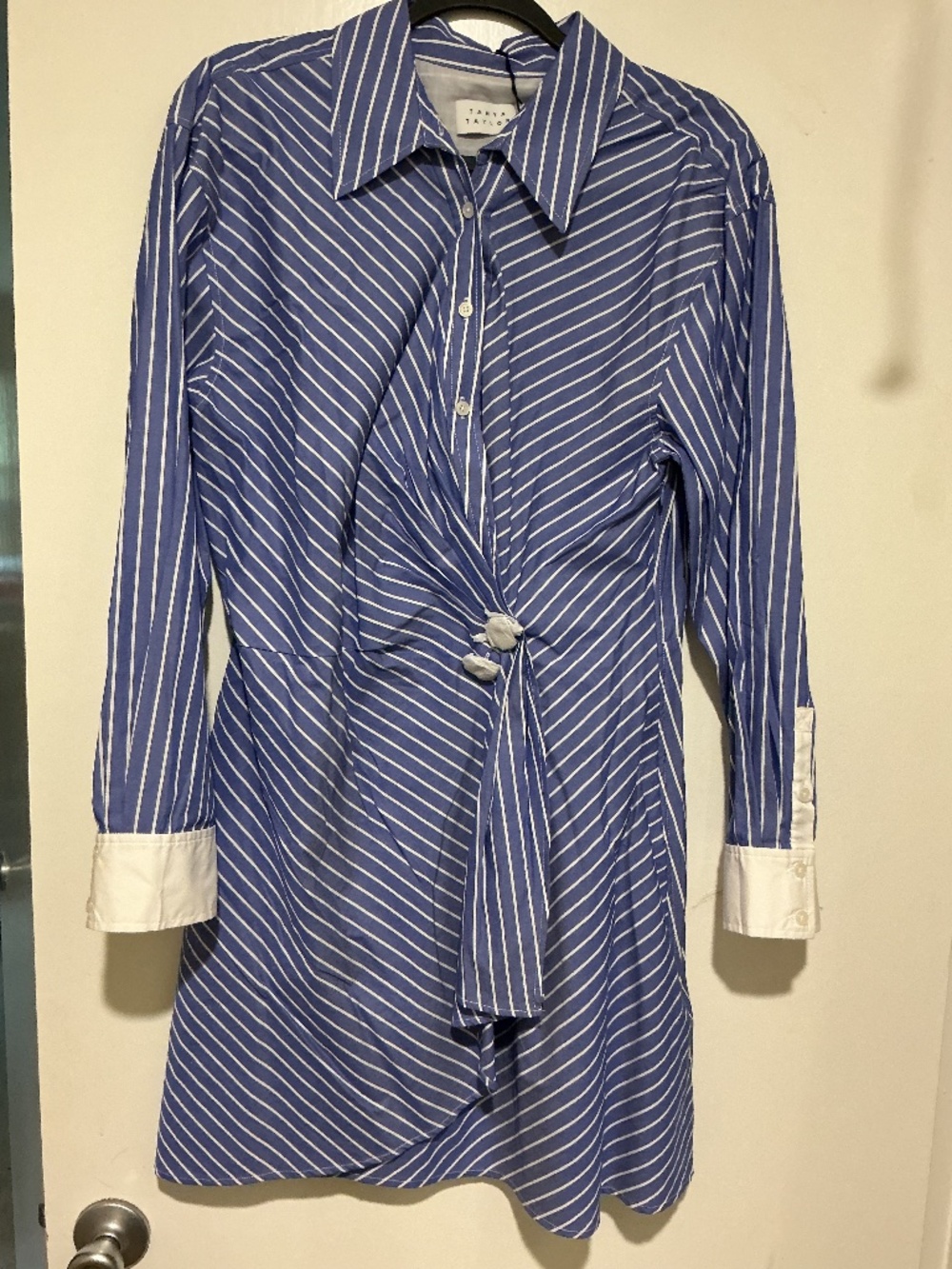 Tanya Taylor NWT “Winnie” Shirtdress Blue stripe Size 14
